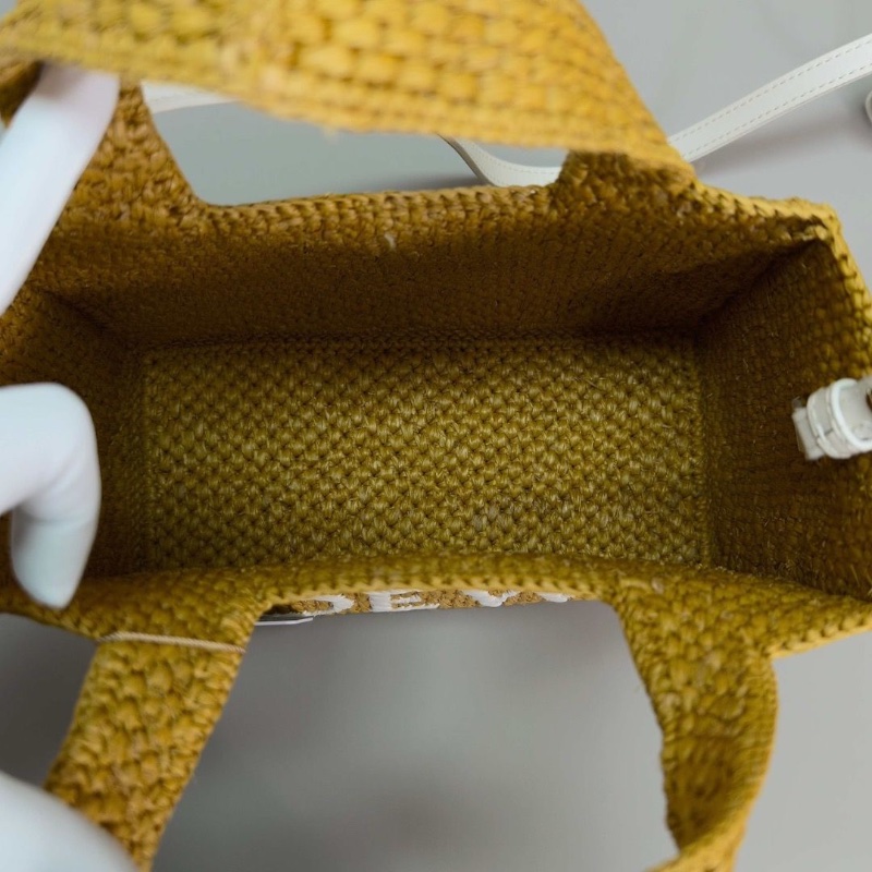 LOEWE草編手提肩背斜背托特包23*19*10 95新 配件塵袋-6