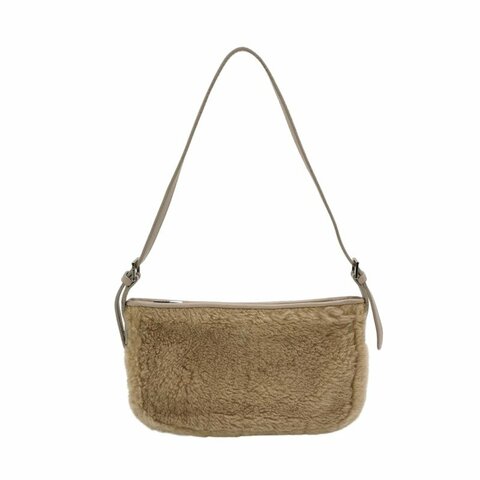 Loewe牛皮純色拉鏈單肩包