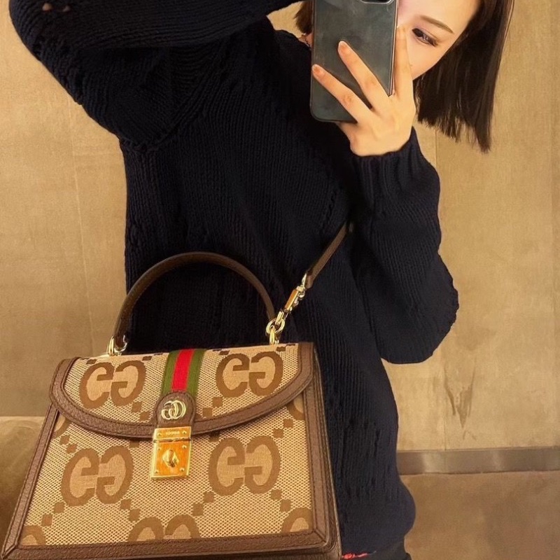 Gucci Ophidia系列手提斜背包25*17*6  9新 配件肩帶 塵袋-0