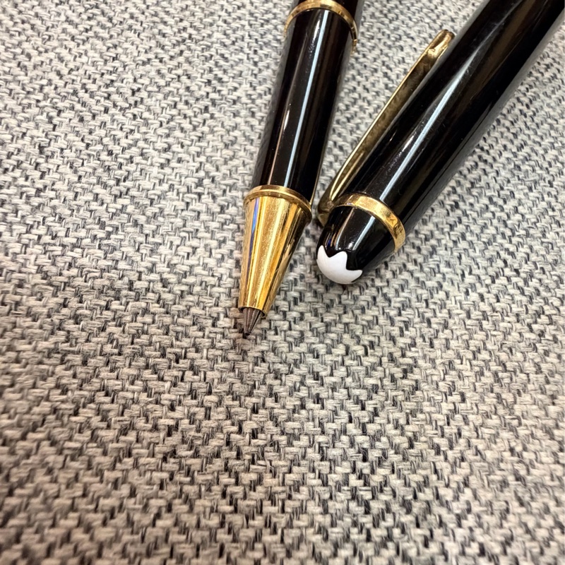 真品MONTBLANC 萬寶龍 Meisterstück 大師傑作(大班)鍍黃金經典鋼珠筆(古董級)-3