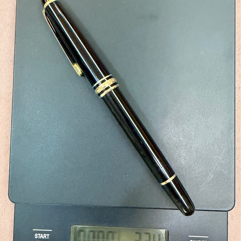 真品MONTBLANC 萬寶龍 Meisterstück 大師傑作(大班)鍍黃金經典鋼珠筆(古董級)-11
