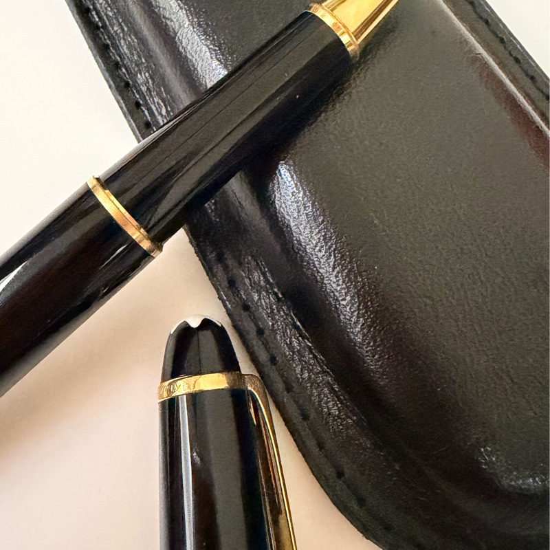 古董級收藏真品MONTBLANC 萬寶龍 Meisterstück 大師傑作（大班）鍍黃金經典鋼珠筆-5