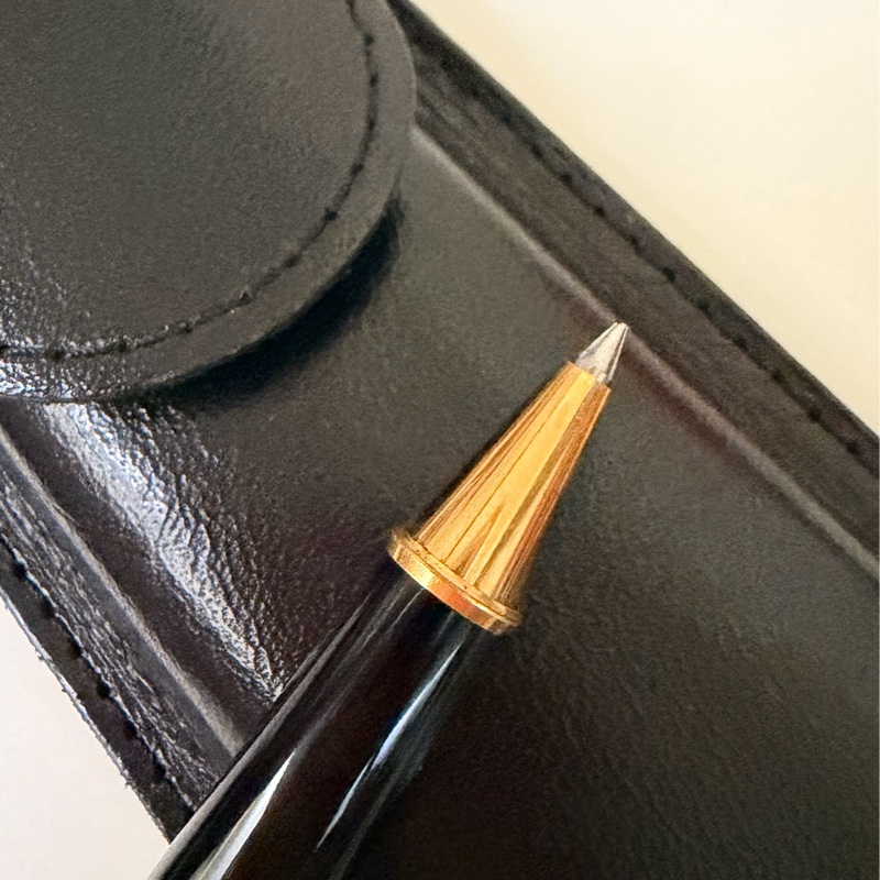 古董級收藏真品MONTBLANC 萬寶龍 Meisterstück 大師傑作（大班）鍍黃金經典鋼珠筆-6