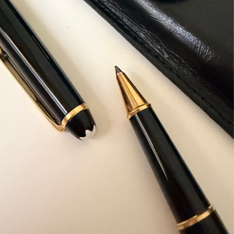 古董級收藏真品MONTBLANC 萬寶龍 Meisterstück 大師傑作（大班）鍍黃金經典鋼珠筆-7