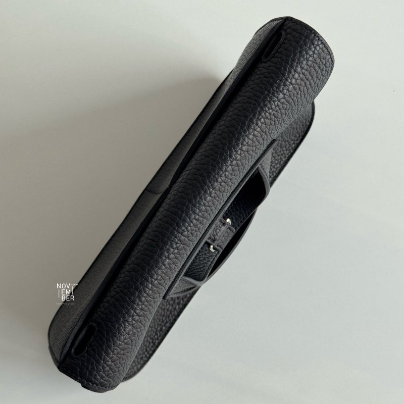 99新🆕 Hermès 愛馬仕 Halzan 25 黑色銀釦-3