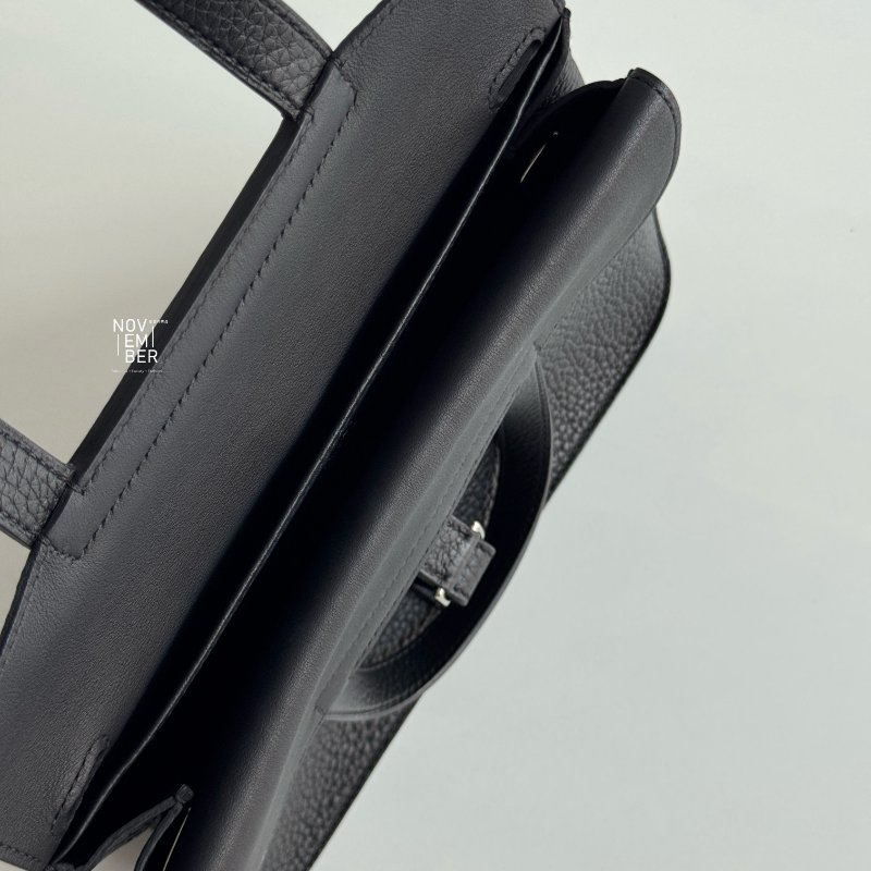 99新🆕 Hermès 愛馬仕 Halzan 25 黑色銀釦-4