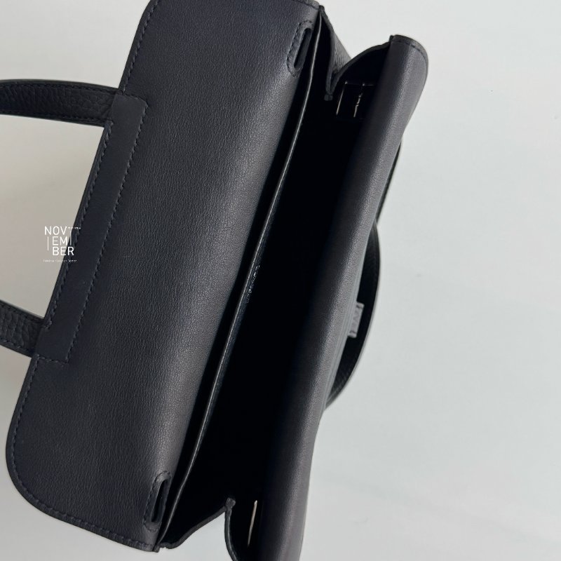 99新🆕 Hermès 愛馬仕 Halzan 25 黑色銀釦-5