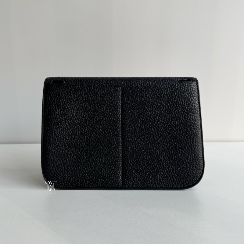 99新🆕 Hermès 愛馬仕 Halzan 25 黑色銀釦-6