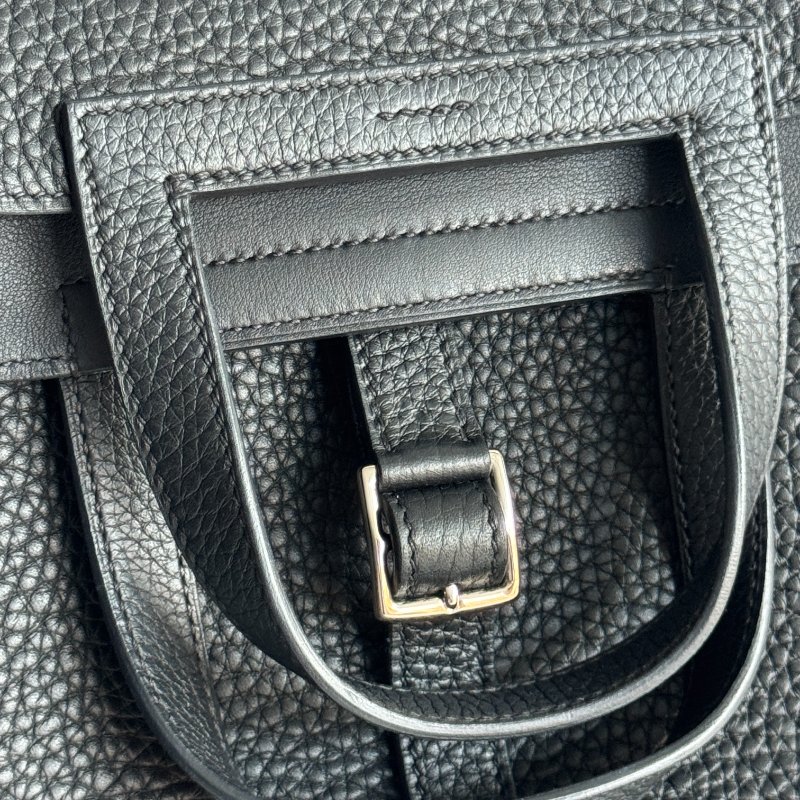 99新🆕 Hermès 愛馬仕 Halzan 25 黑色銀釦-7