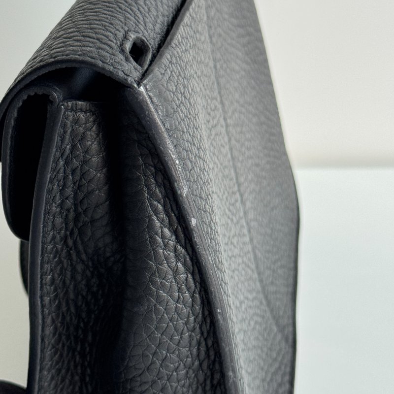 99新🆕 Hermès 愛馬仕 Halzan 25 黑色銀釦-9