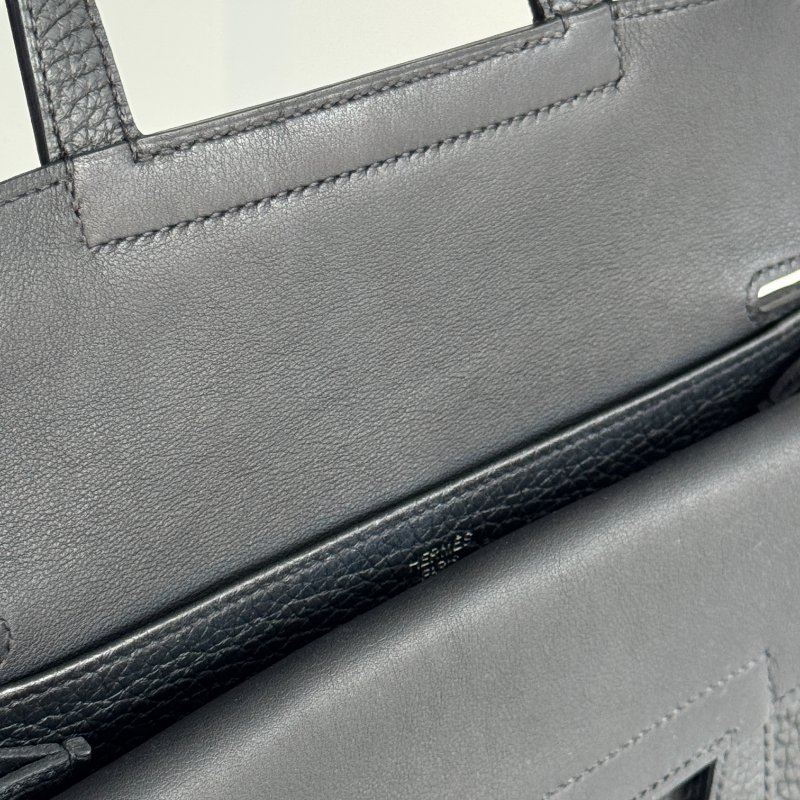 99新🆕 Hermès 愛馬仕 Halzan 25 黑色銀釦-12