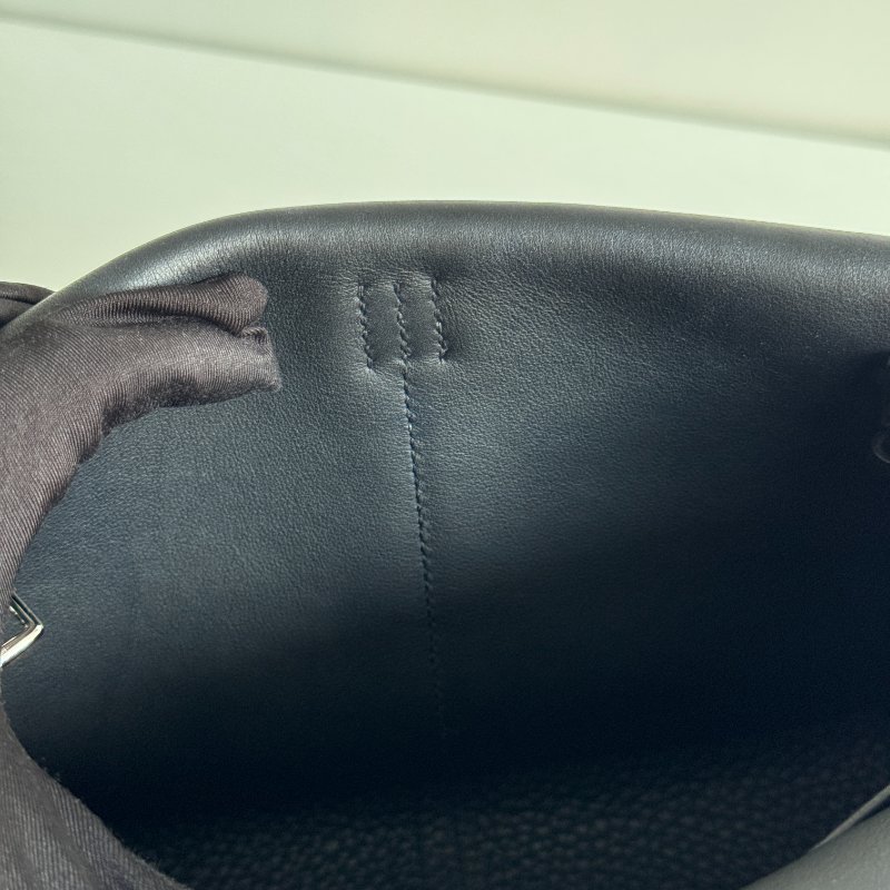 99新🆕 Hermès 愛馬仕 Halzan 25 黑色銀釦-15