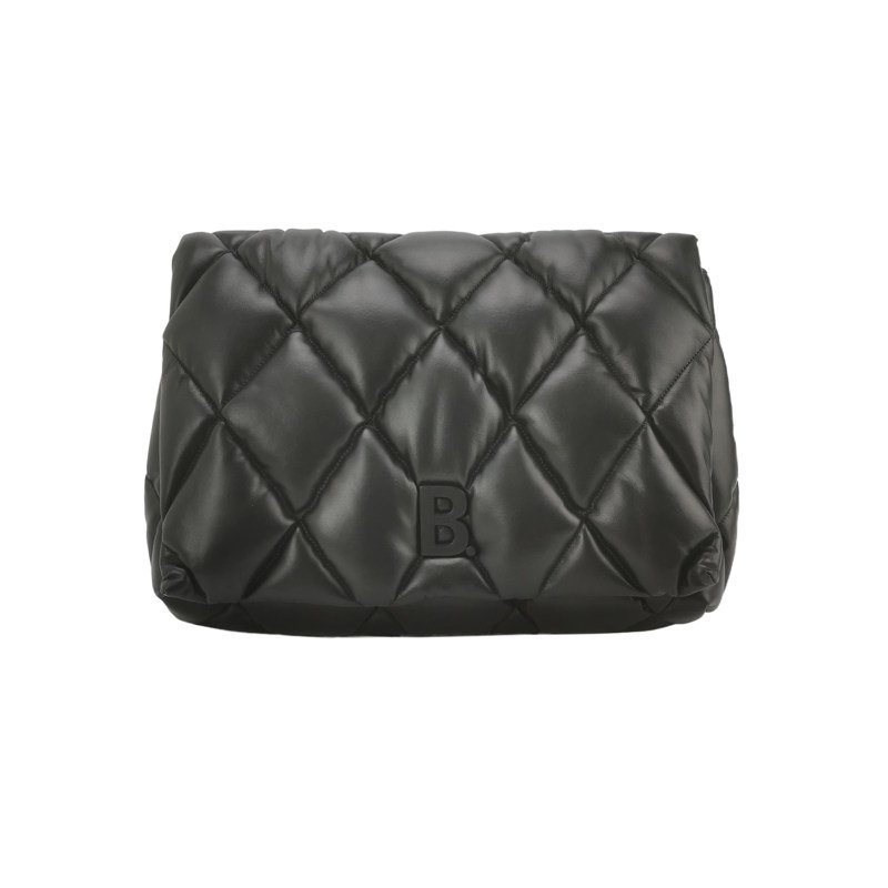 Balenciaga牛皮純色菱格絎縫B扣飾手拿包-0