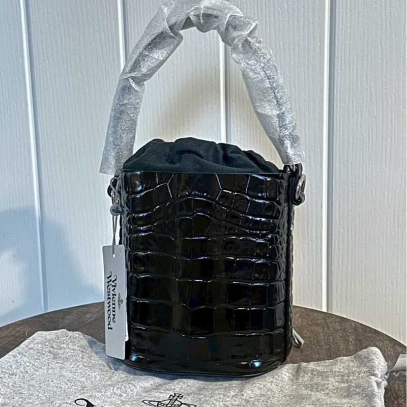 Vivienne Westwood Daisy 仿鱷魚皮紋水桶包-2