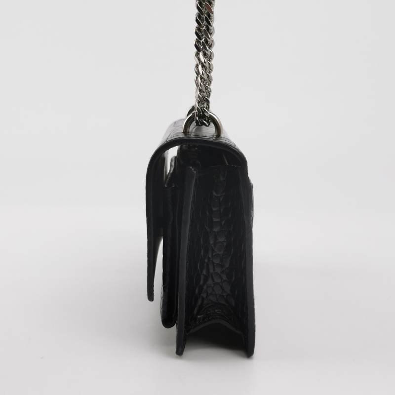 Saint Laurent Sunset日落包迷你牛皮純色鱷魚紋YSL標誌單肩包-2