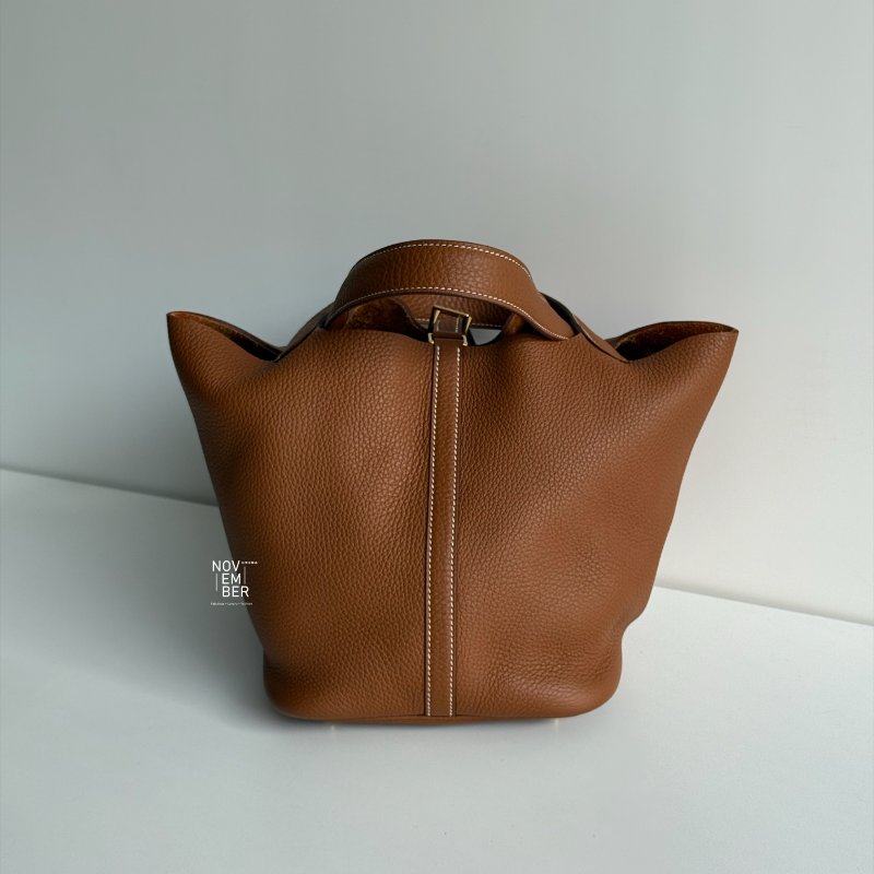 99新🆕 Hermès 愛馬仕 Picotin22 金棕金釦-5