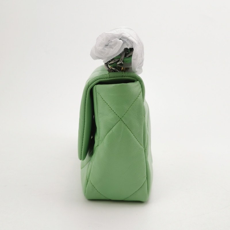 Chanel 19 Bag 小號 羊皮菱格絎縫穿皮雙C扣單肩包 9.8新-1