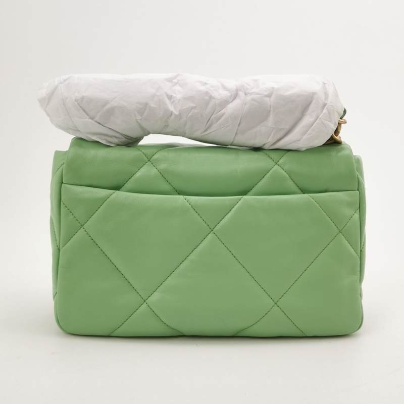 Chanel 19 Bag 小號 羊皮菱格絎縫穿皮雙C扣單肩包 9.8新-3