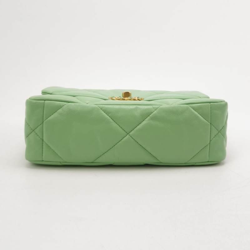 Chanel 19 Bag 小號 羊皮菱格絎縫穿皮雙C扣單肩包 9.8新-4