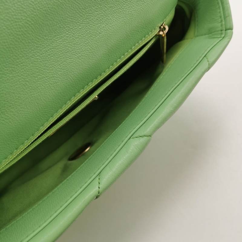 Chanel 19 Bag 小號 羊皮菱格絎縫穿皮雙C扣單肩包 9.8新-5