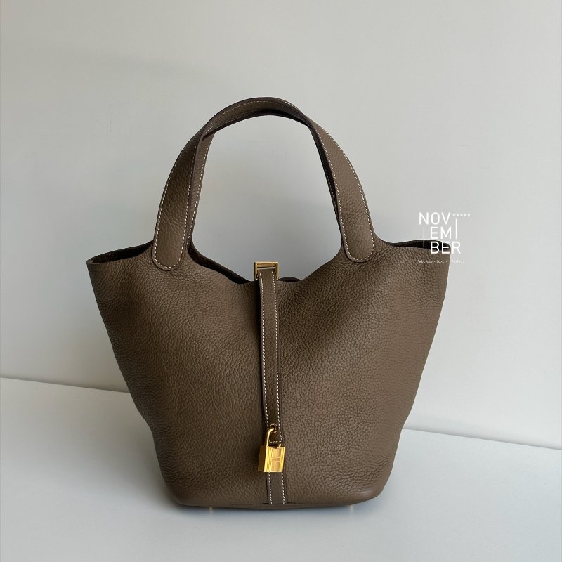99新🆕 Hermès 愛馬仕 Picotin 22 大象灰金釦-0