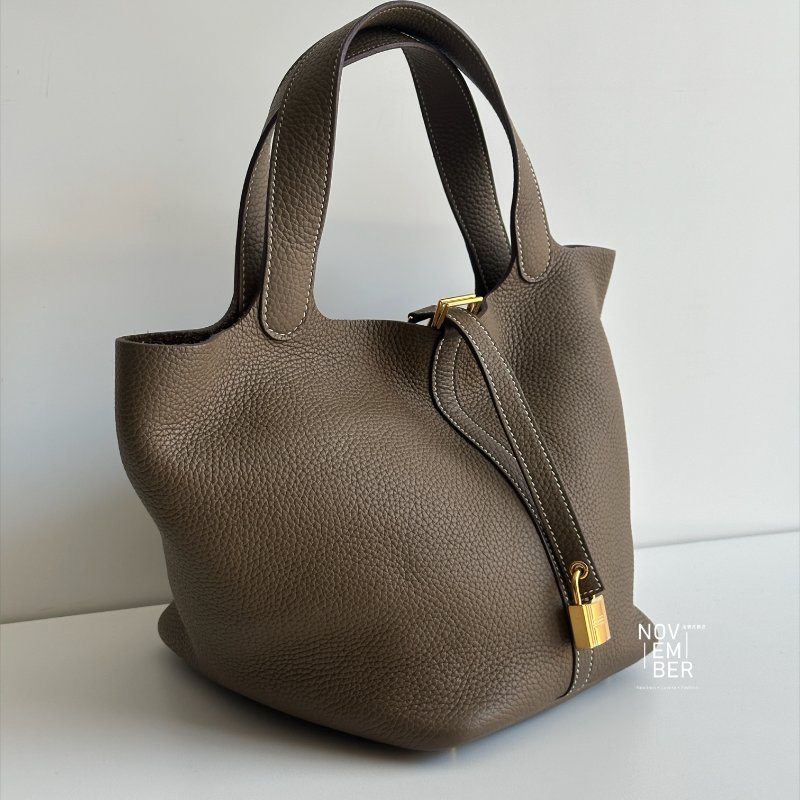 99新🆕 Hermès 愛馬仕 Picotin 22 大象灰金釦-1