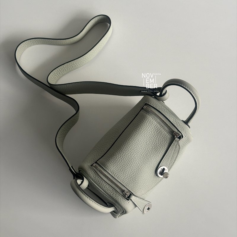 閒置新✨ Hermès 愛馬仕 Mini Lindy 冰晶灰銀釦二代-2