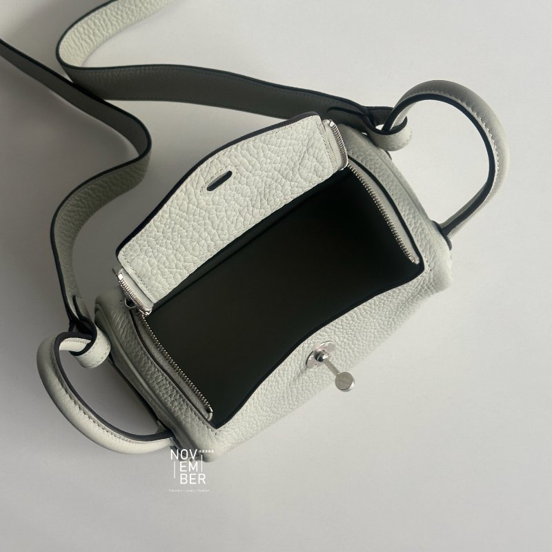 閒置新✨ Hermès 愛馬仕 Mini Lindy 冰晶灰銀釦二代-3