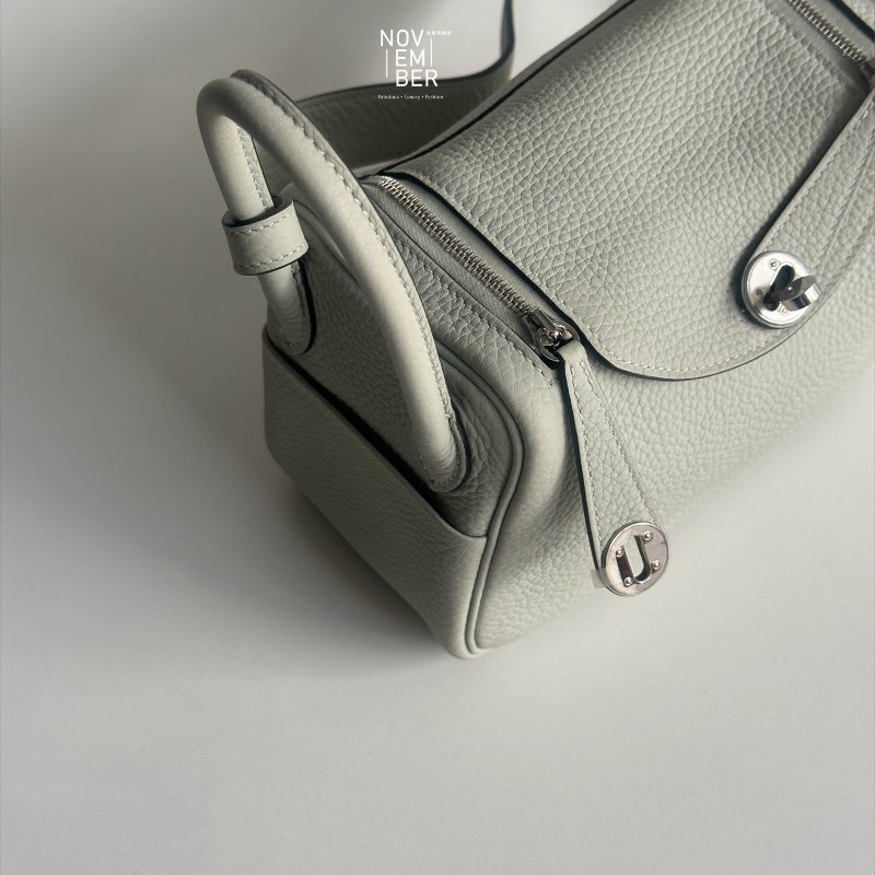閒置新✨ Hermès 愛馬仕 Mini Lindy 冰晶灰銀釦二代-4