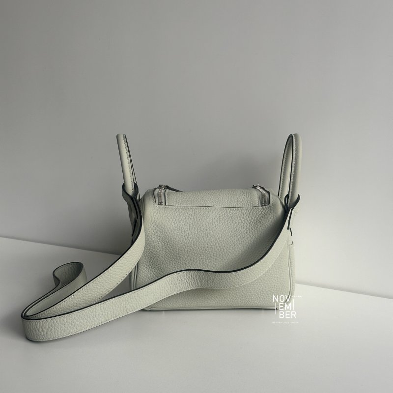 閒置新✨ Hermès 愛馬仕 Mini Lindy 冰晶灰銀釦二代-5