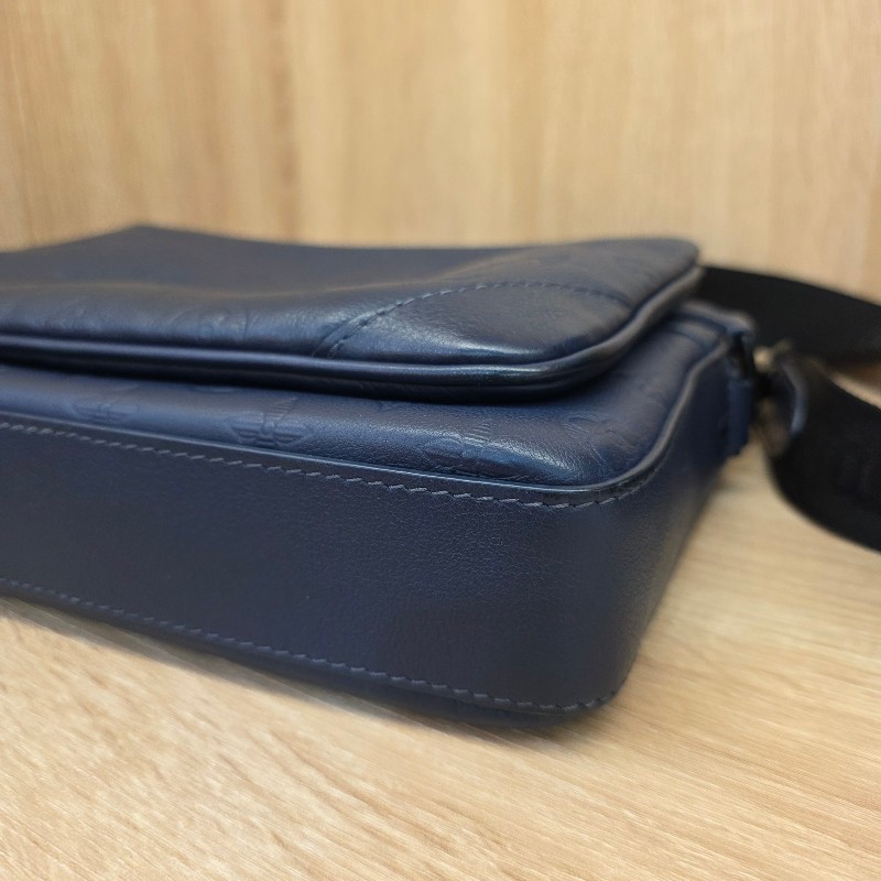 [夯款🥰現省3.5萬] LV深藍牛皮壓紋黑釦Trio三合一肩斜背包-9