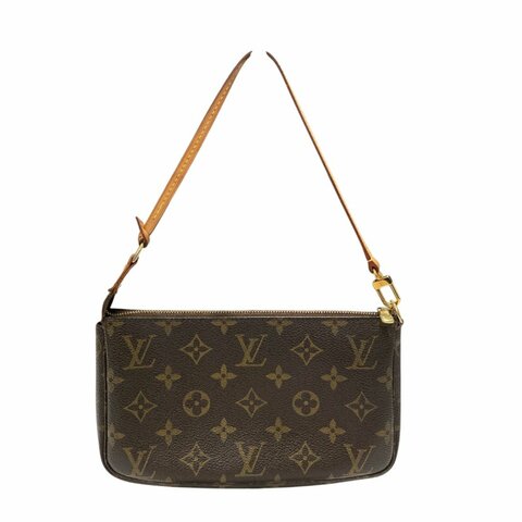 LOUIS VUITTON 路易威登 M51980 Pochette Accessoires 麻將包 腋下包 肩背包 PVC帆布 棕色老花 金釦