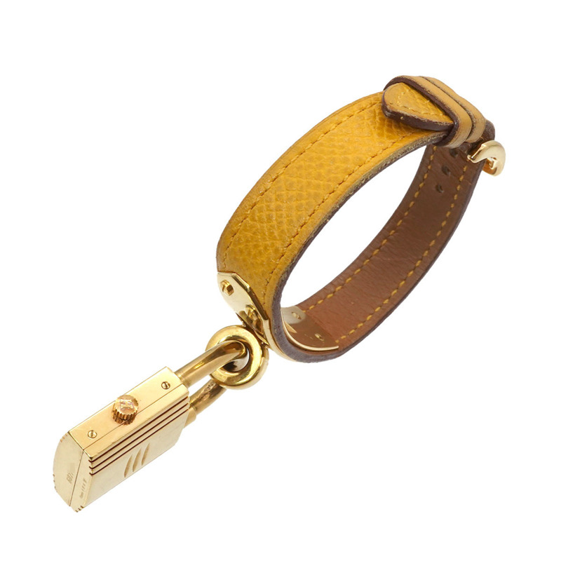 愛馬仕凱莉女士腕錶,金色石英錶,帶掛鎖-5