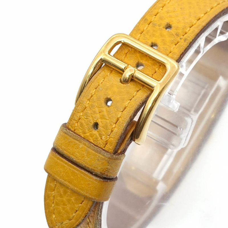 愛馬仕凱莉女士腕錶,金色石英錶,帶掛鎖-7