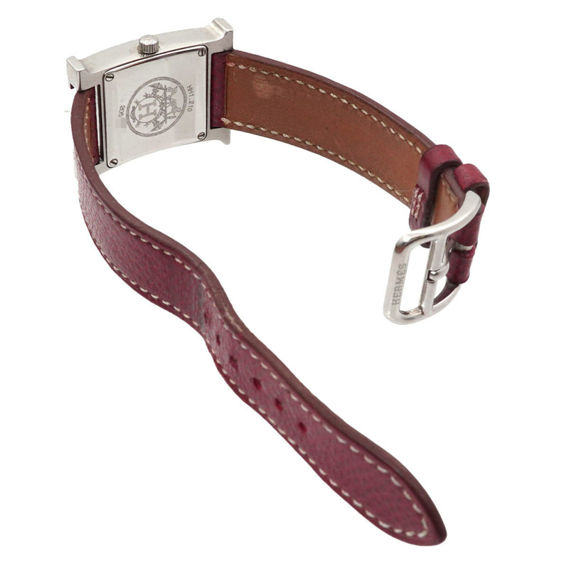 愛馬仕 H-Watch HH1 210 女士腕錶 銀色紅色石英錶-2