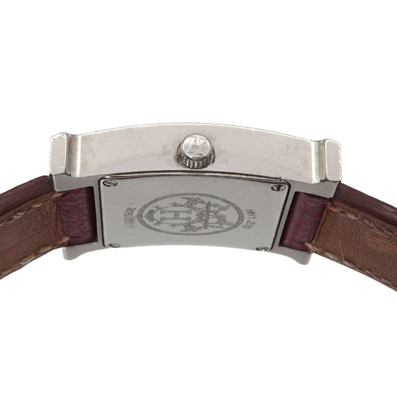 愛馬仕 H-Watch HH1 210 女士腕錶 銀色紅色石英錶-3