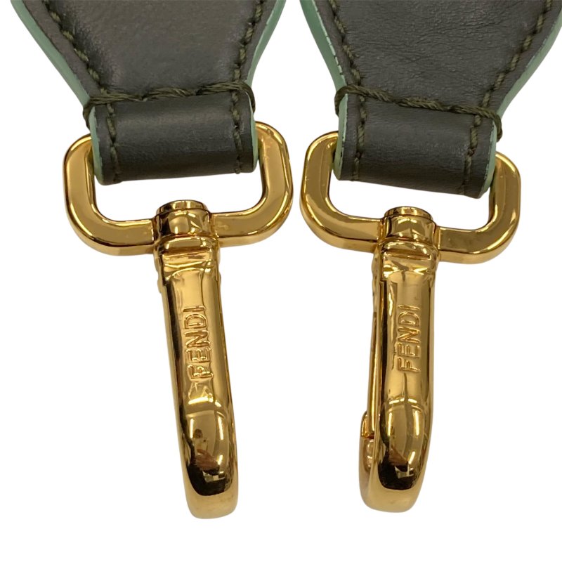 FENDI 芬迪 STRAP YOU 茆丁 皮革 肩背帶 綠色-4