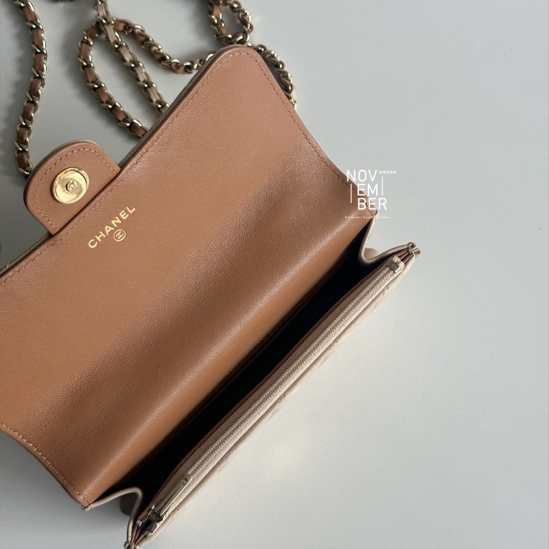 99新🆕 Chanel 香奈兒 手柄WOC 奶茶色金釦-4