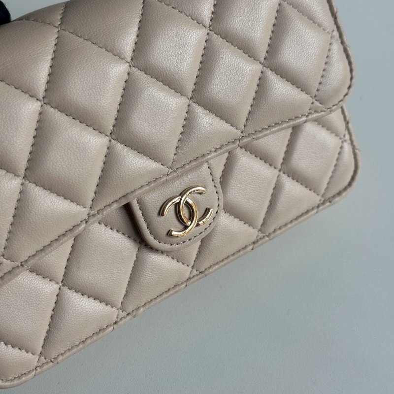 99新🆕 Chanel 香奈兒 手柄WOC 奶茶色金釦-6