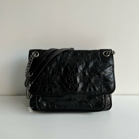 99新🆕 Saint Laurent YSL 聖羅蘭 Niki 中號 黑色銀鏈