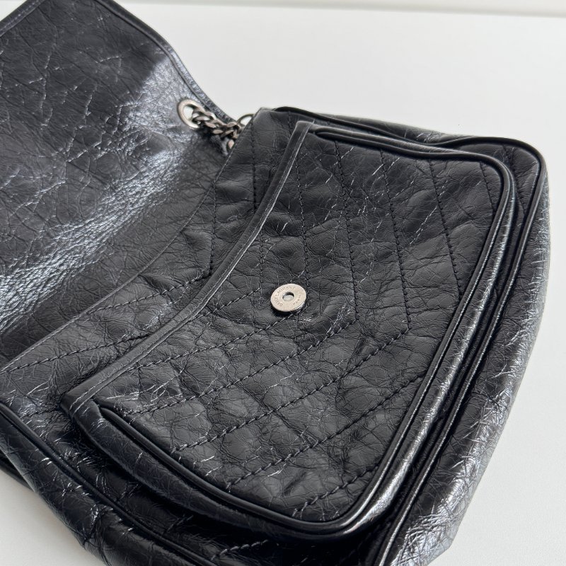 99新🆕 Saint Laurent YSL 聖羅蘭 Niki 中號 黑色銀鏈-10
