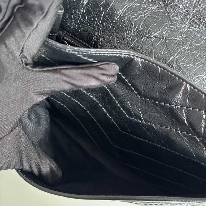 99新🆕 Saint Laurent YSL 聖羅蘭 Niki 中號 黑色銀鏈-11