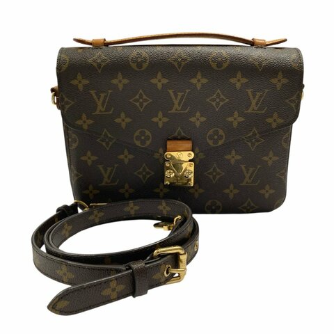 LOUIS VUITTON 路易威登 M40780 Pochotte Metis 郵差包 肩背包 PVC帆布 棕色老花 金釦