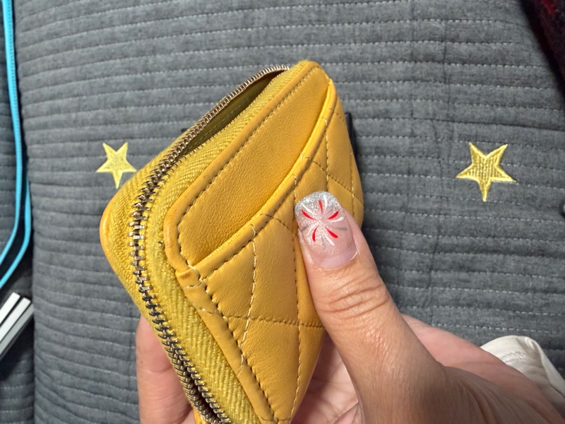 CHANEL 經典款 拉鍊零錢包/卡包 招財黃-1