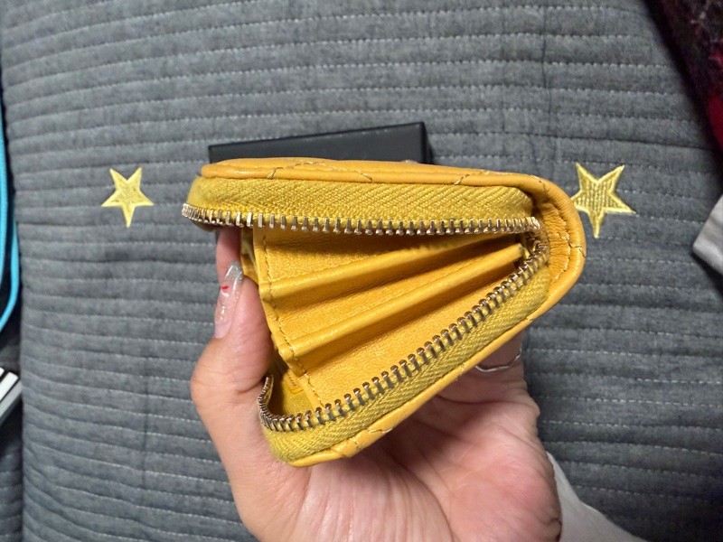 CHANEL 經典款 拉鍊零錢包/卡包 招財黃-3