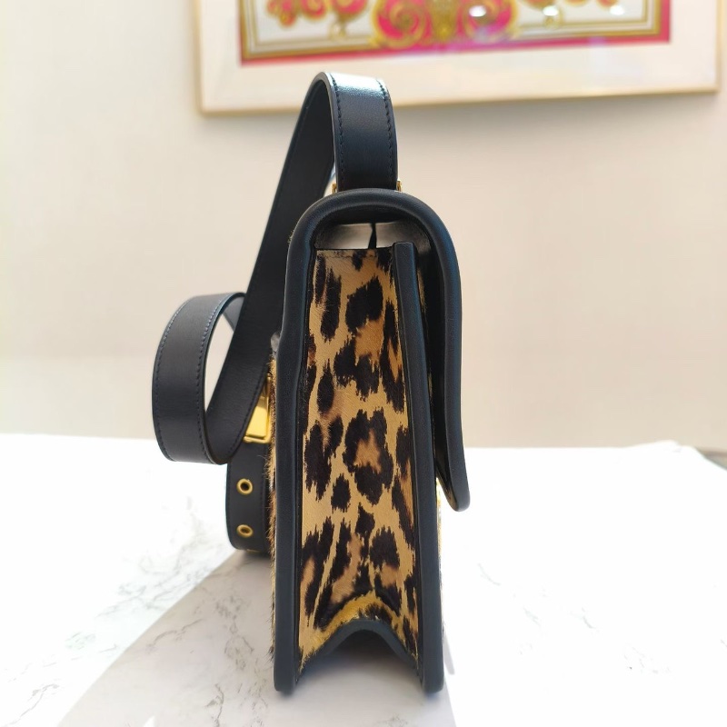 Dior 30 MONTAIGNE     盒子包 米色馬毛牛皮革 Mizza圖案 豹紋 24*8*17 99新配件塵袋-3