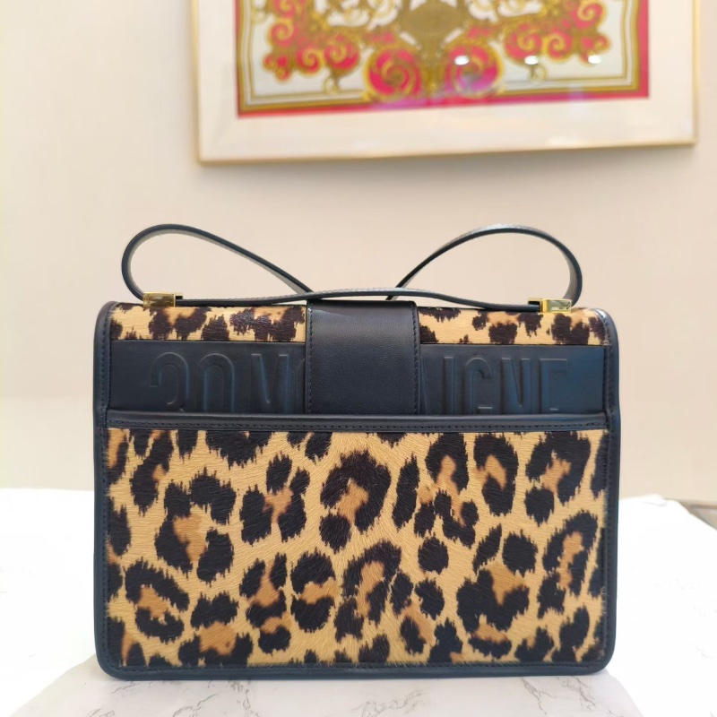 Dior 30 MONTAIGNE     盒子包 米色馬毛牛皮革 Mizza圖案 豹紋 24*8*17 99新配件塵袋-7