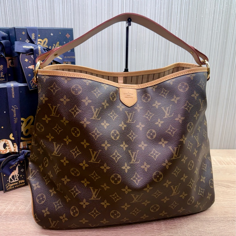 LV M40353 delightful MM單把肩背購物包托特包-0