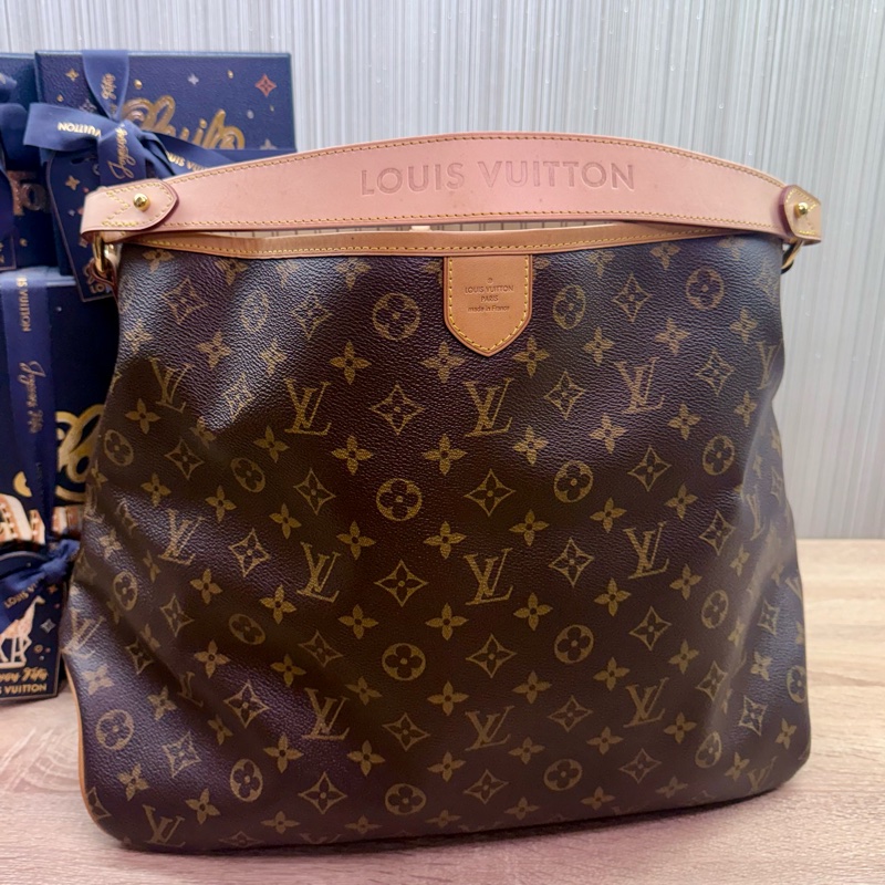 LV M40353 delightful MM單把肩背購物包托特包-1