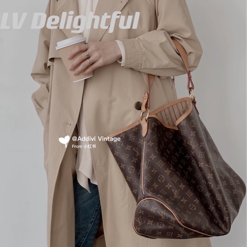 LV M40353 delightful MM單把肩背購物包托特包-28
